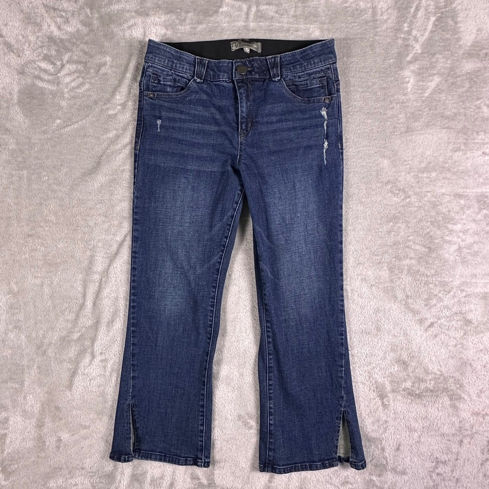 Wit & Wisdom Ab-solution Blue Cropped Flare Distressed‎ Jeans Size 10 W31